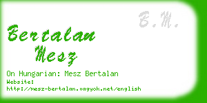 bertalan mesz business card